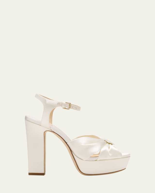 Heloise Cotton Ankle-Strap Platform Sandals